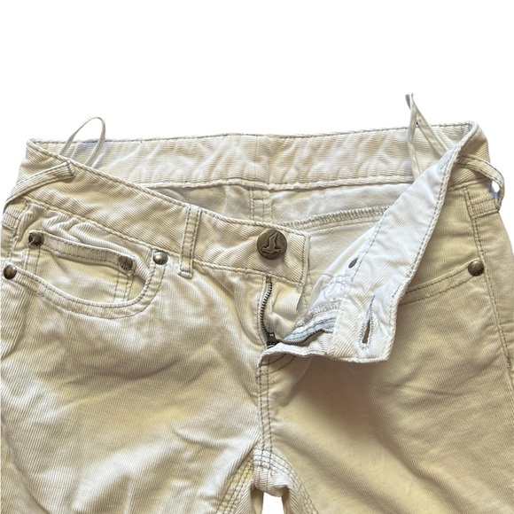 Vintage free people low rise Y2K slim fit corduroy pants in off-white - Picture 3 of 4